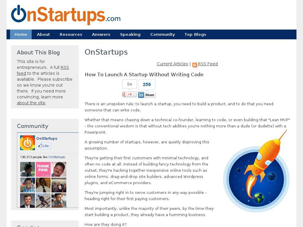 feed.onstartups.com/~r/onstartups/~3/4agapQJsvQY/How-To-Launch-A-Startup-Without-Writing-Code.asp screenshot