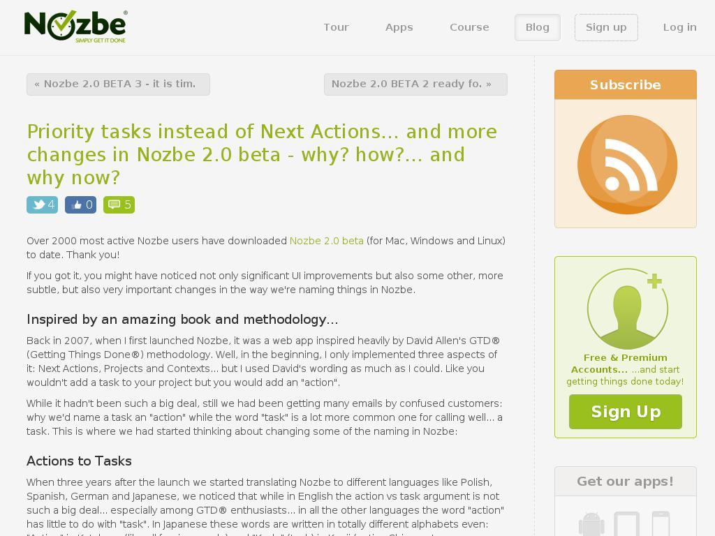 nozbe.com screenshot