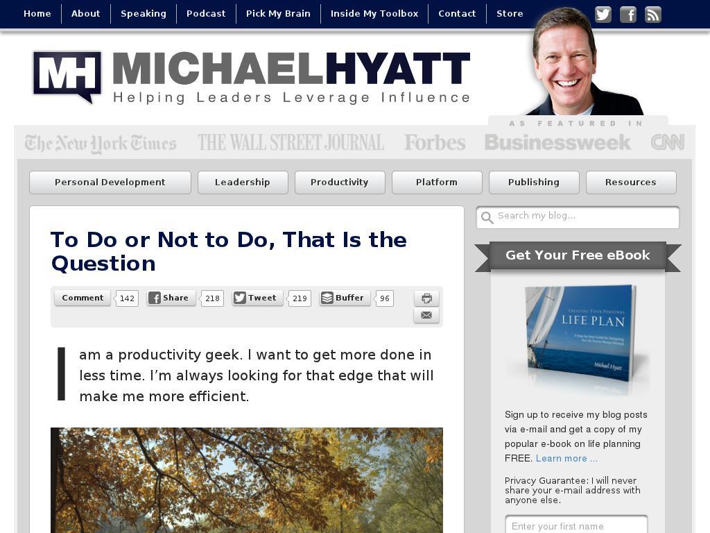 michaelhyatt.com/to-do-or-not-to-do-that-is-the-question.htm screenshot
